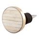 Cream Round  Metal And Bone Wine Stopper